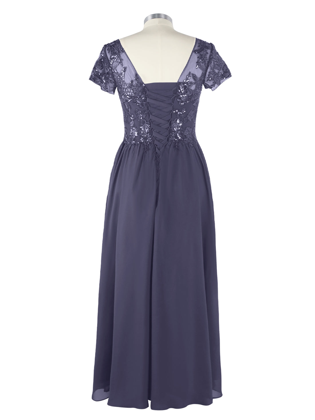 Short Sleeves Chiffon Dress 