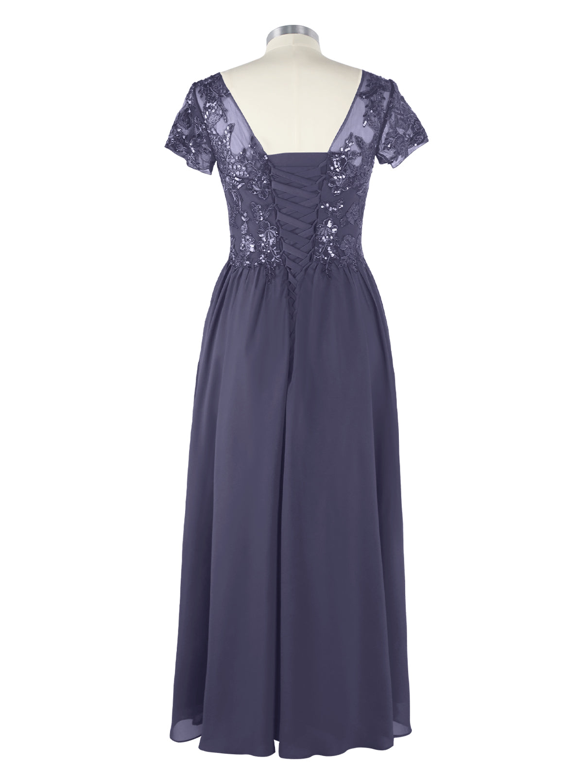 Short Sleeves Chiffon Dress 