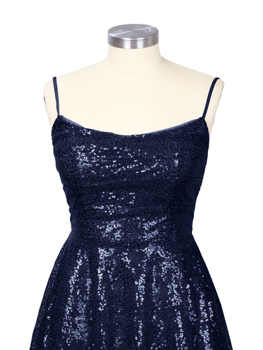 Sequin Scoop Neckline Mini Dress 