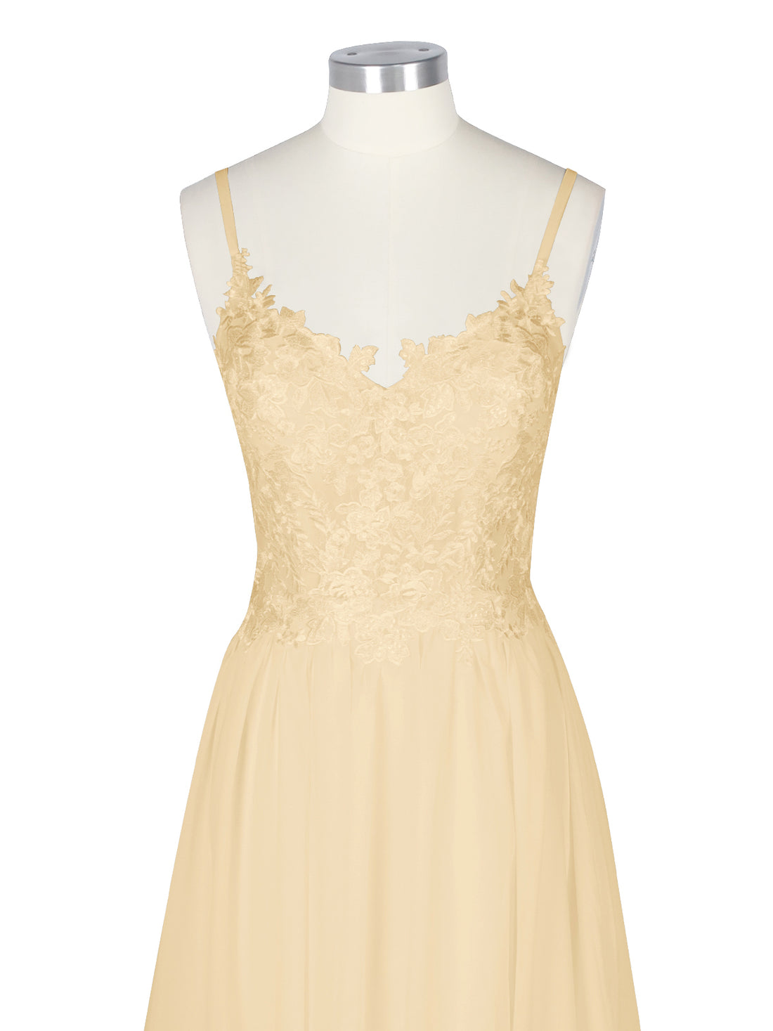 Applique Slit Chiffon Wedding Dress 