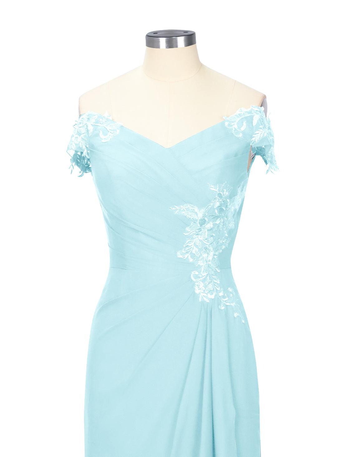 Off-Shoulder Chiffon Sheath Dress 