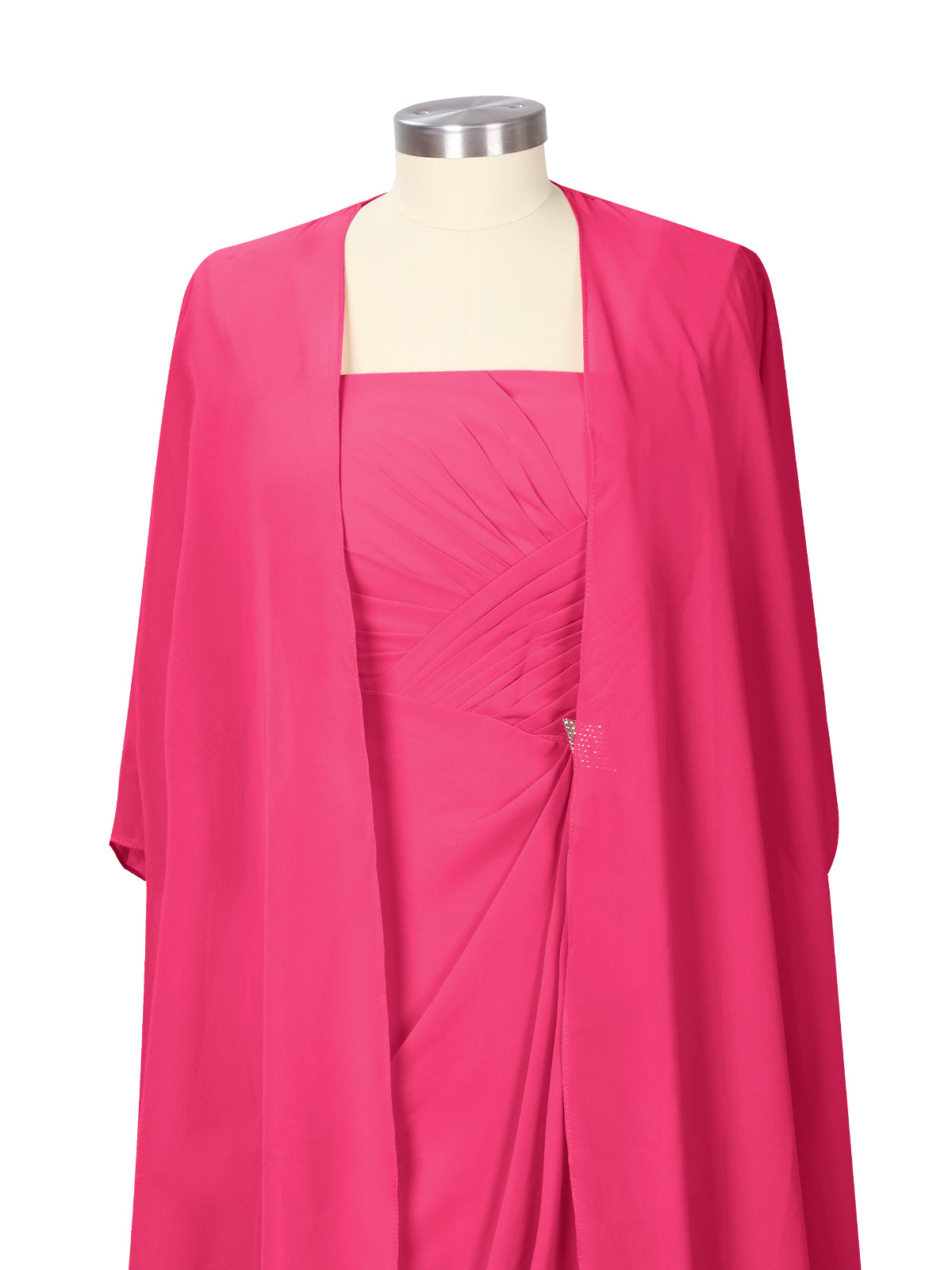 Ruched Chiffon Two-Piece Dress Set 