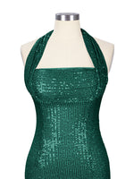 Halter Sequin Sheath Mini Dress 