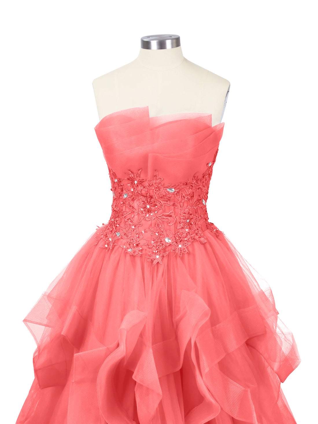 Tiered Strapless Prom Dress 
