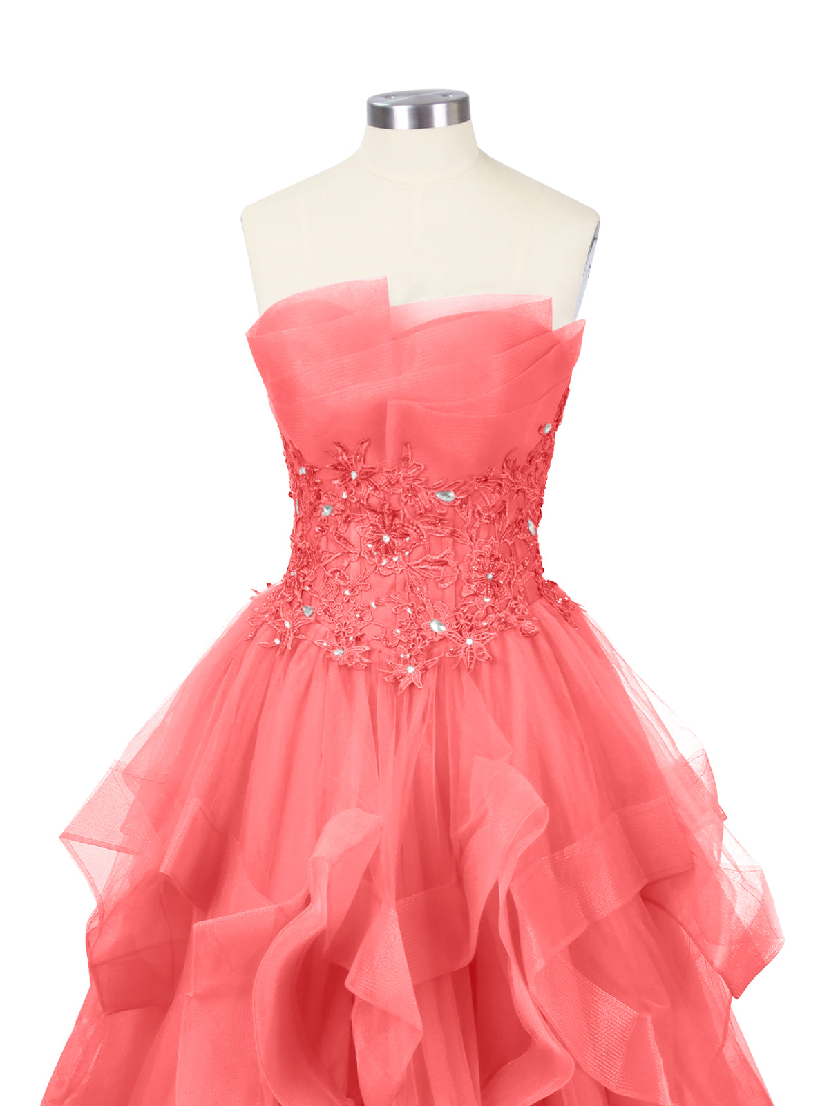 Tiered Strapless Prom Dress 