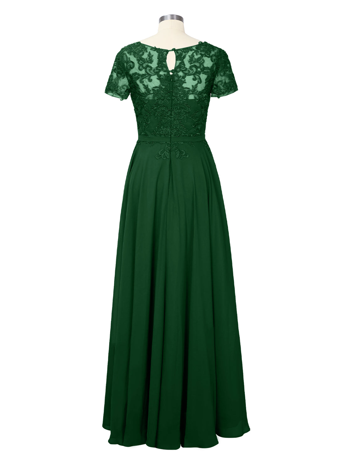 Illusion Applique Chiffon Dress 