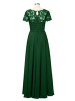 Illusion Applique Chiffon Dress 