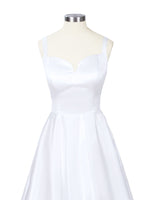 Sweetheart Satin Chapel Train Wedding Dress 