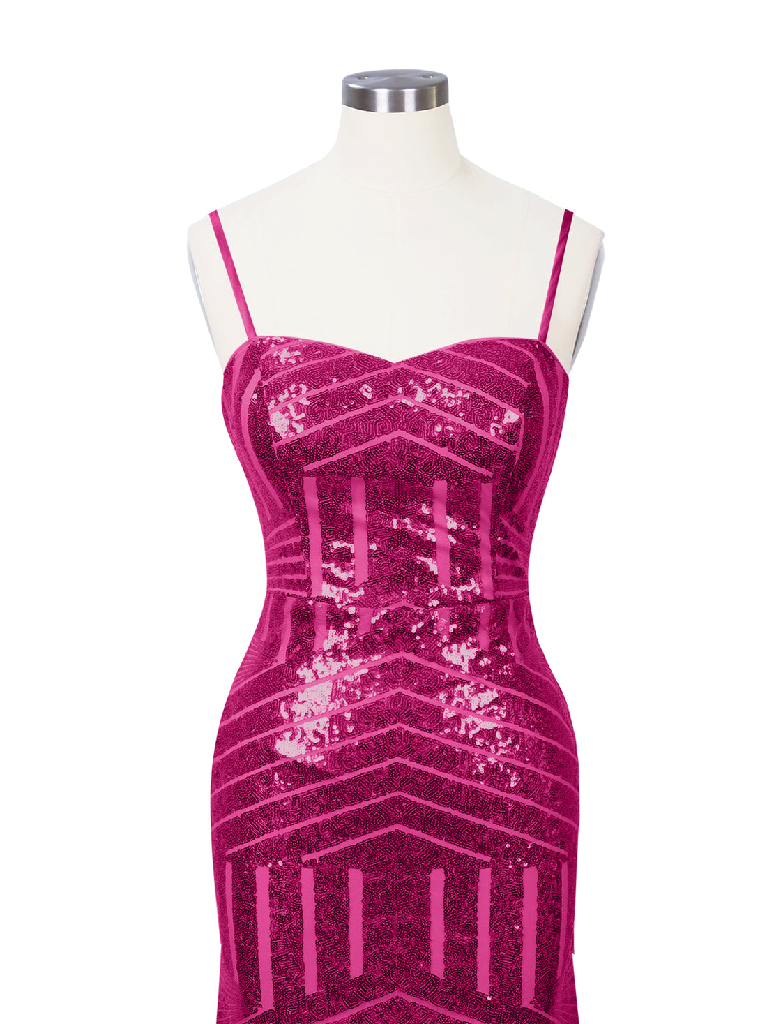 Geometric Sequin Prom Dress 