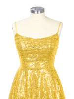 Sequin Scoop Neckline Mini Dress 
