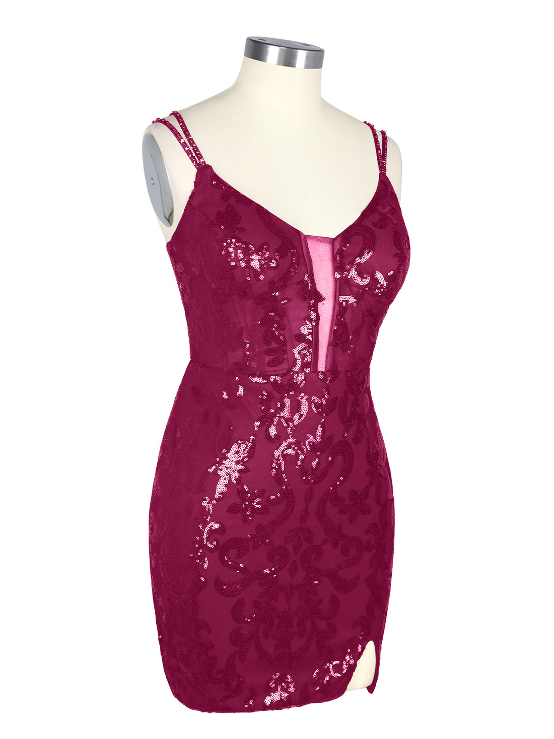 Double Spaghetti Bodycon Mini Dress 
