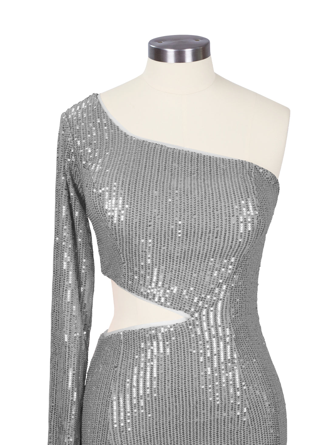 Waist Cutout One Shoulder Mini Dress 