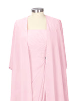 Ruched Chiffon Two-Piece Dress Set 