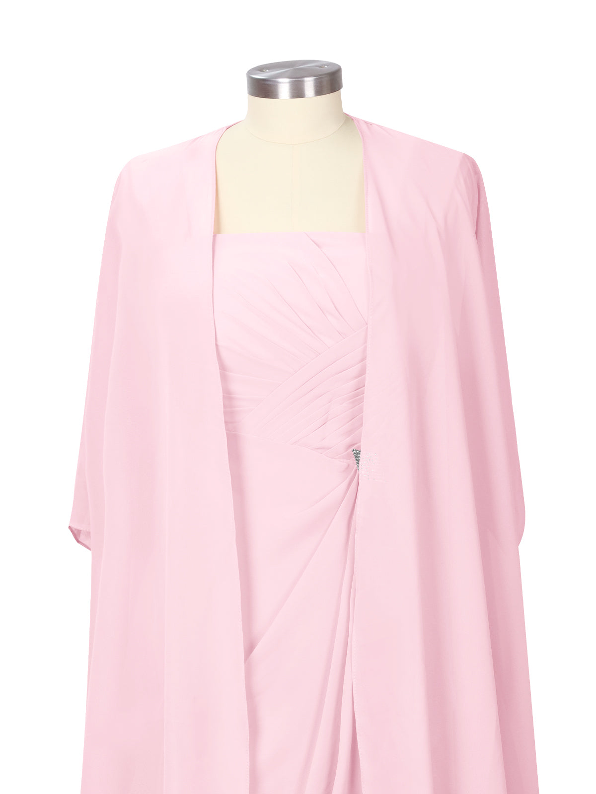 Ruched Chiffon Two-Piece Dress Set 