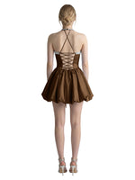 Beading Bubble Hem Mini Dress 