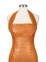 Halter Sequin Sheath Mini Dress 