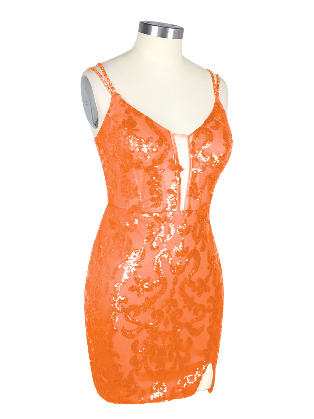 Double Spaghetti Bodycon Mini Dress 