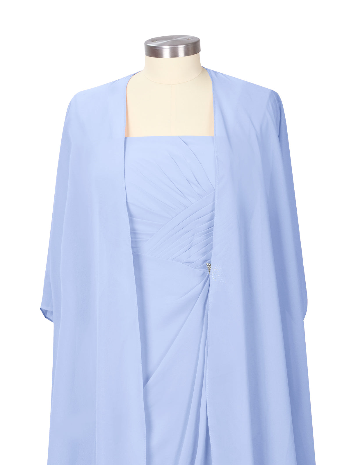 Ruched Chiffon Two-Piece Dress Set 