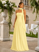 Chiffon Bridesmaid Dress with Scarf Detail