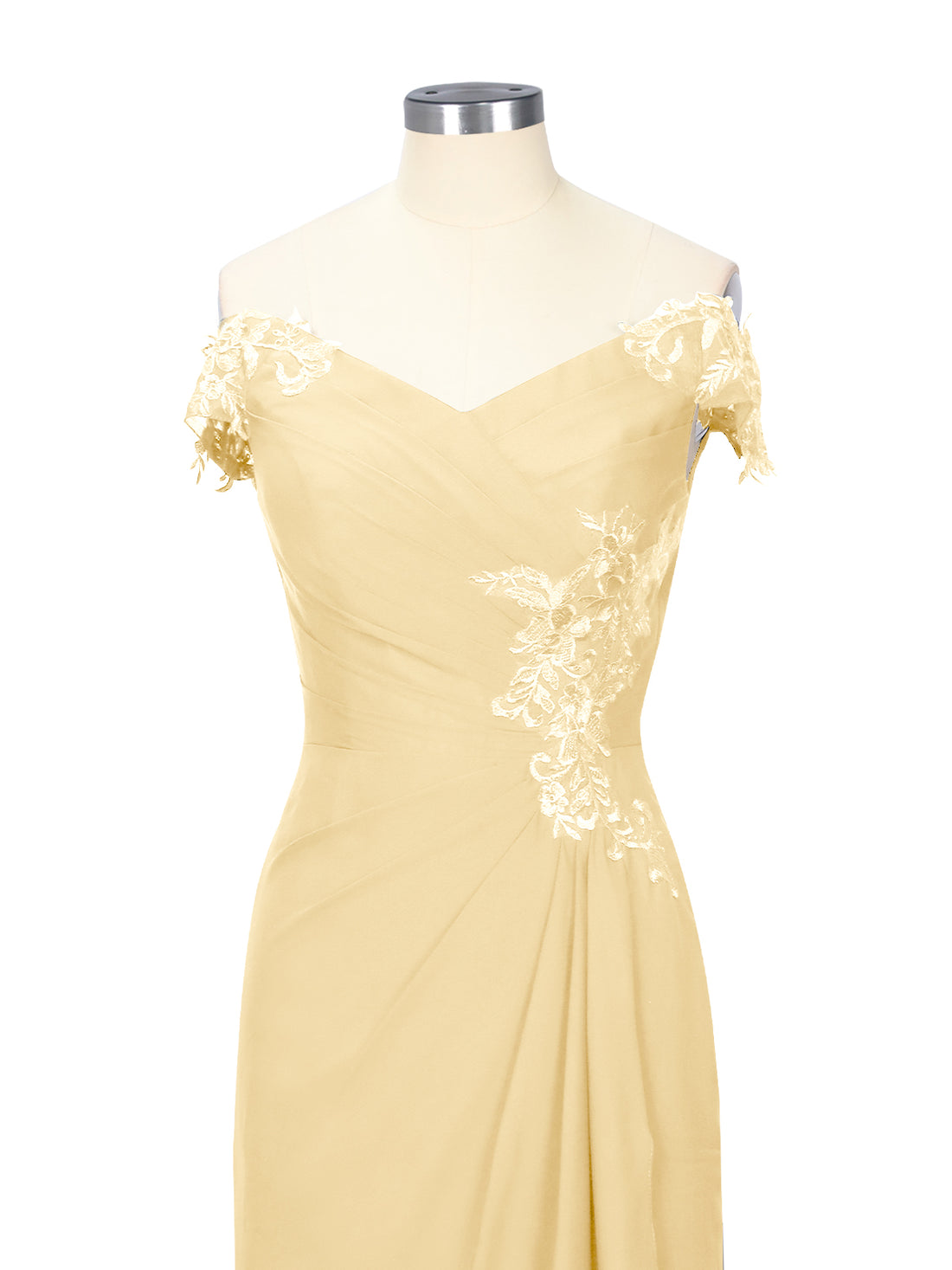 Off-Shoulder Chiffon Sheath Dress 