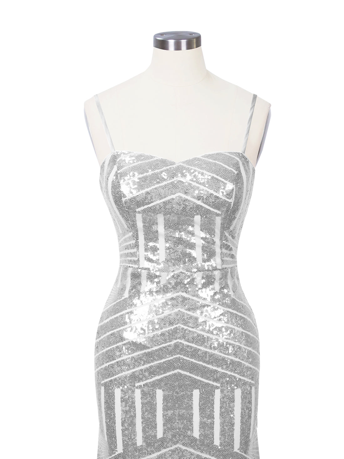 Geometric Sequin Prom Dress 