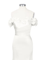3D Floral Sheath Wedding Dress 
