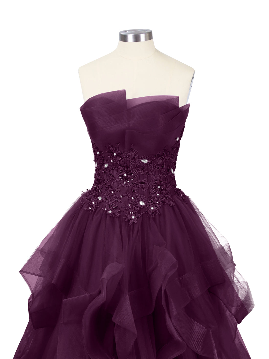 Tiered Strapless Prom Dress 
