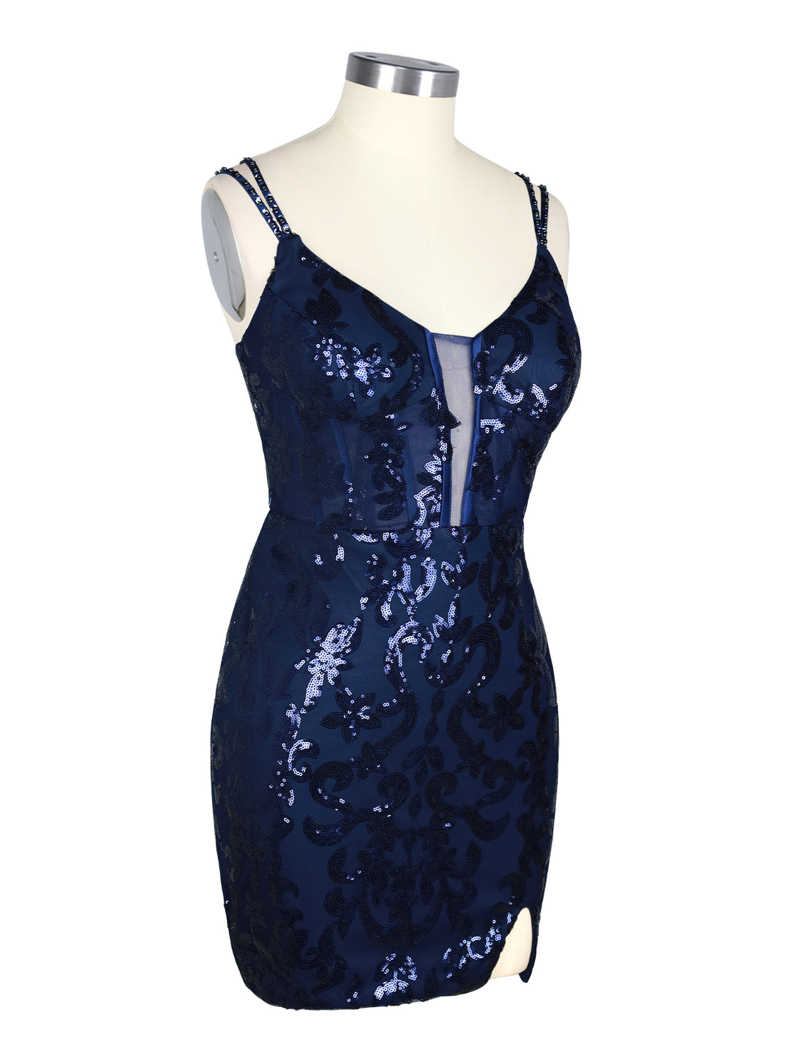 Double Spaghetti Bodycon Mini Dress 