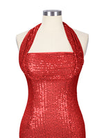 Halter Sequin Sheath Mini Dress 