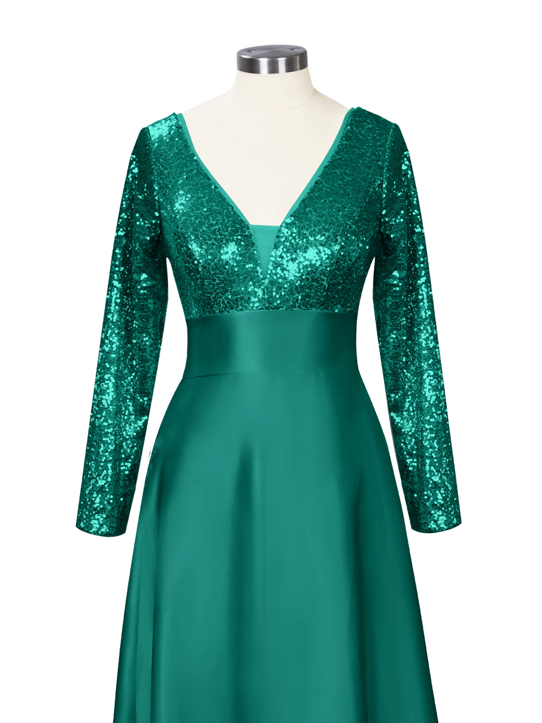 Long Sleeveless Sequin Prom Dress 