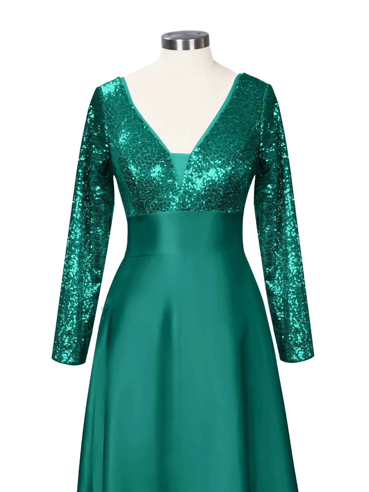 Long Sleeveless Sequin Prom Dress 