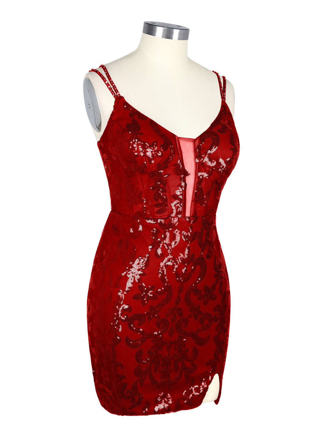 Double Spaghetti Bodycon Mini Dress 