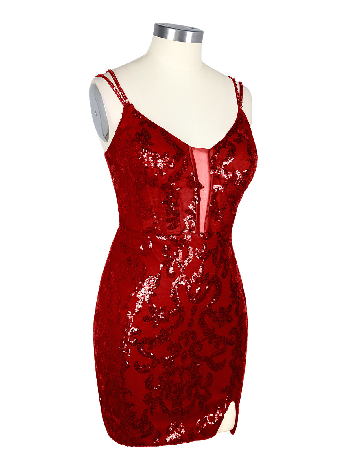 Double Spaghetti Bodycon Mini Dress 