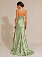 Sheath Bridesmaid Dress with High Slit