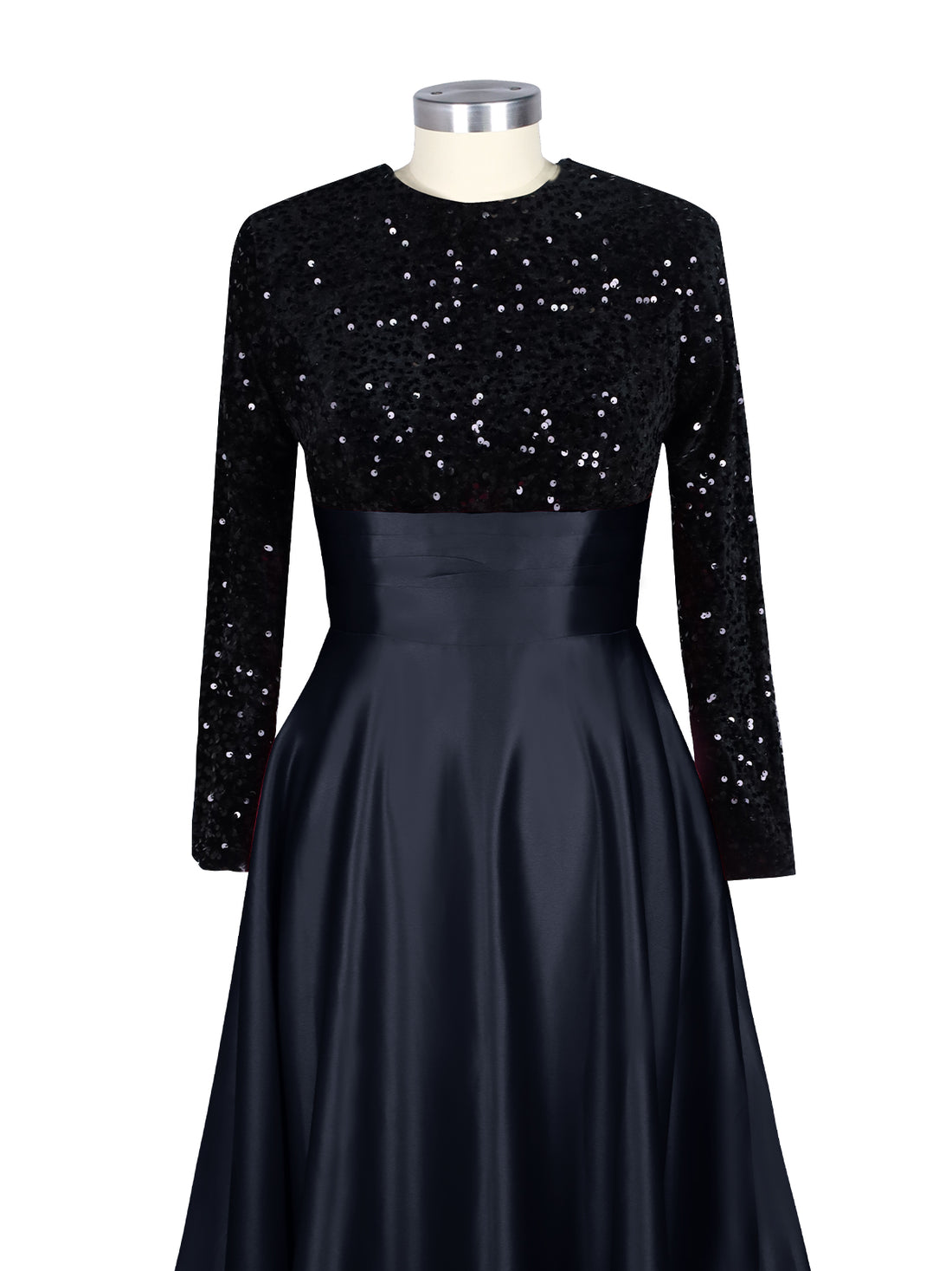 Sequin Jewel Neckline Prom Dress 