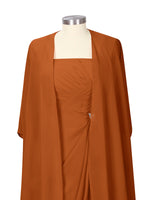 Ruched Chiffon Two-Piece Dress Set 