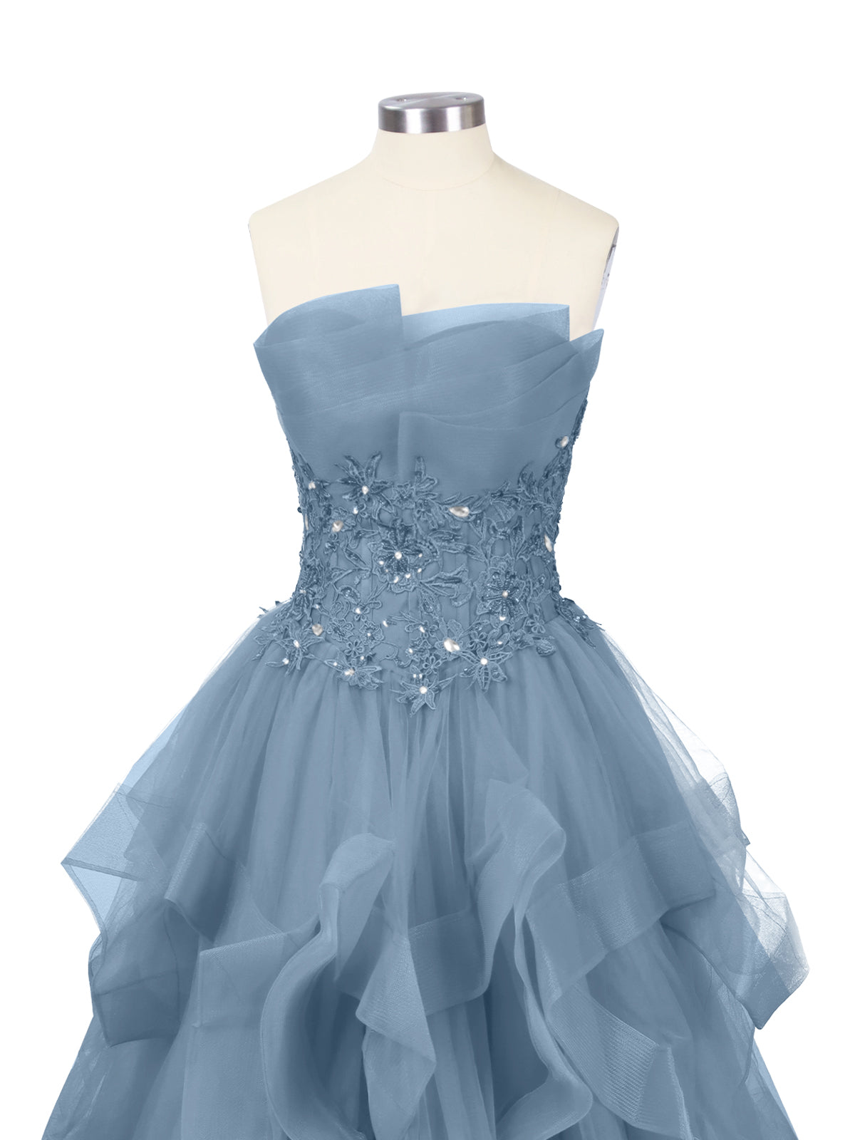 Tiered Strapless Prom Dress 