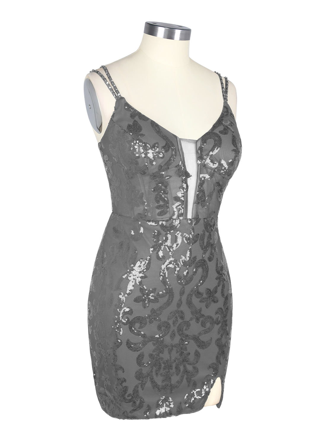 Double Spaghetti Bodycon Mini Dress 