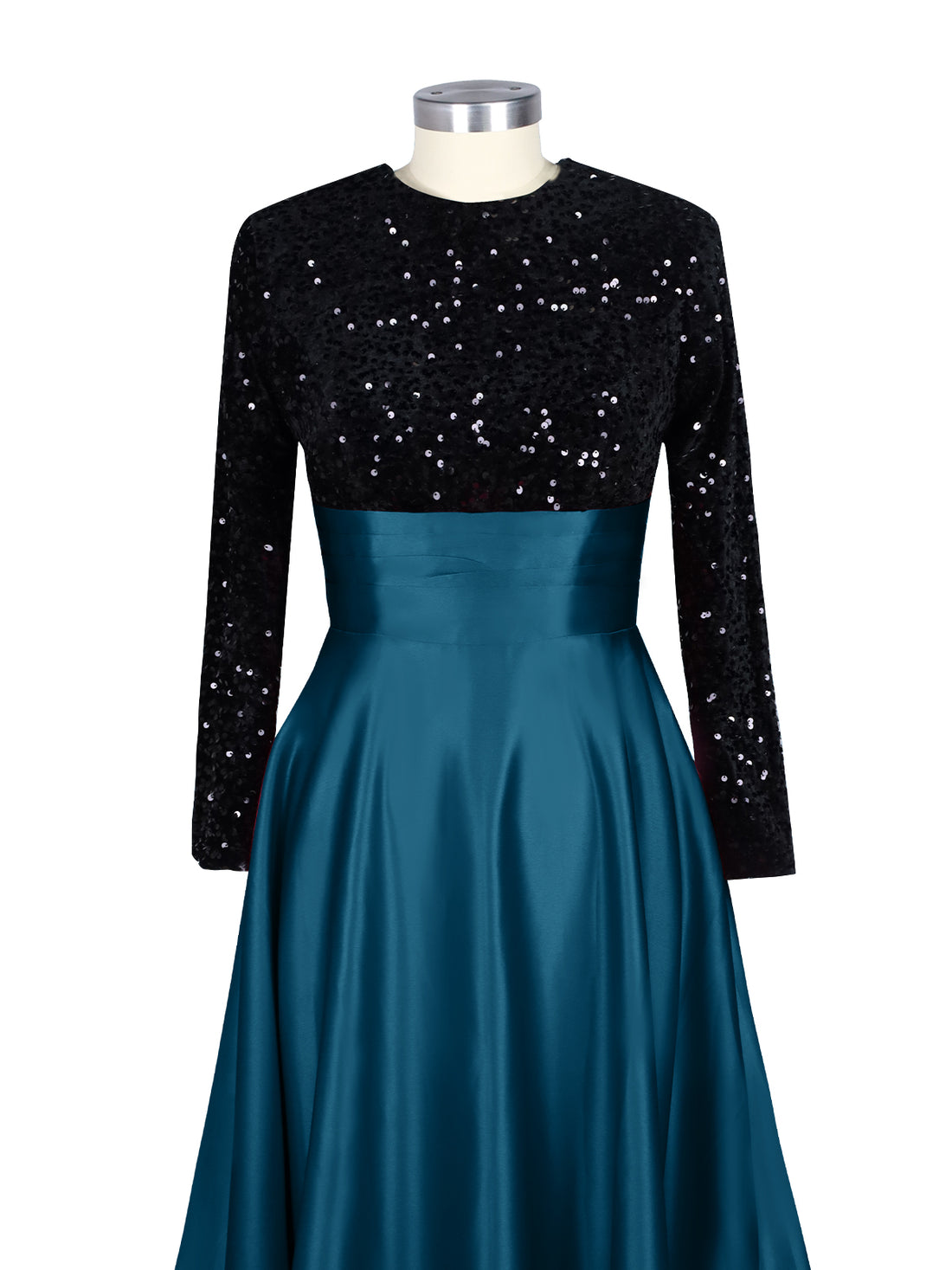 Sequin Jewel Neckline Prom Dress 