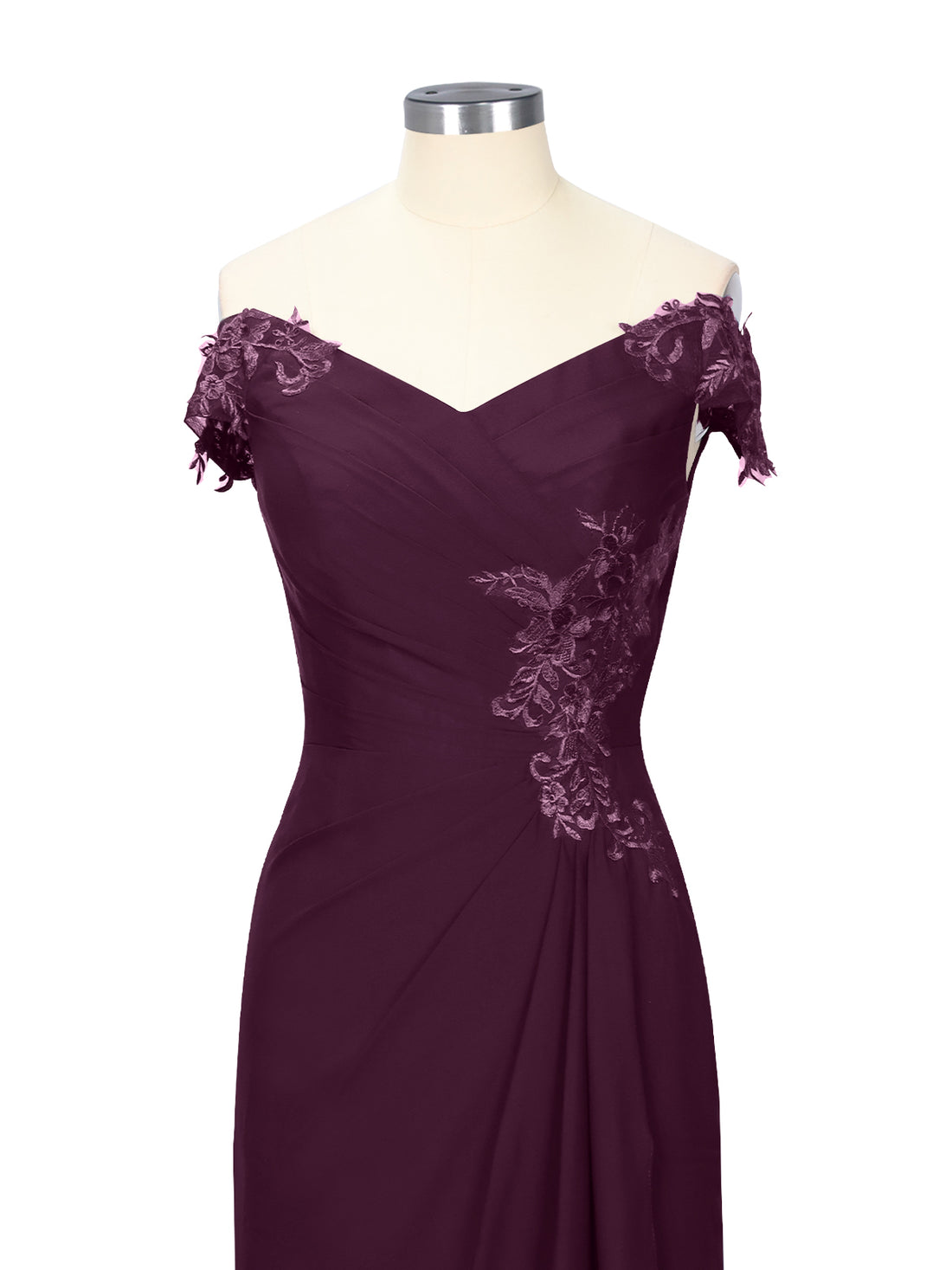 Off-Shoulder Chiffon Sheath Dress 