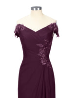 Off-Shoulder Chiffon Sheath Dress 
