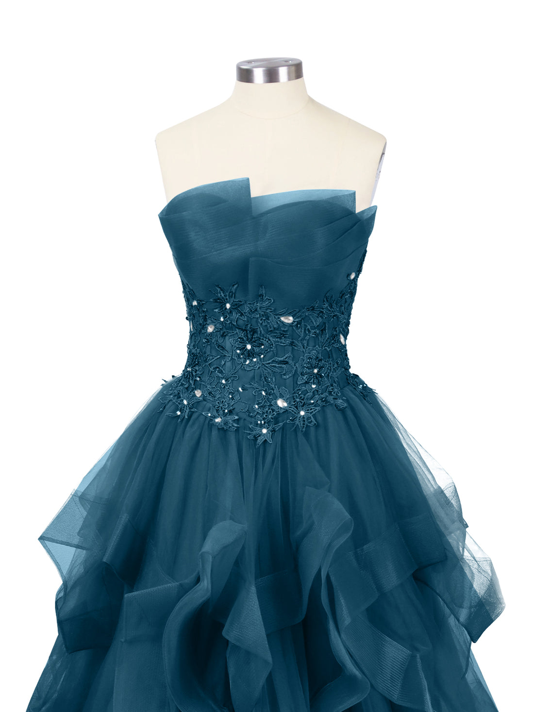 Tiered Strapless Prom Dress 