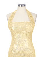 Halter Sequin Sheath Mini Dress 