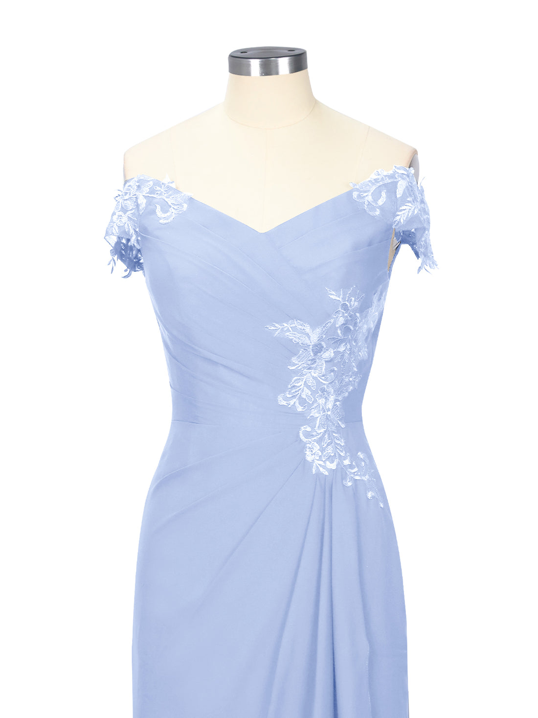Off-Shoulder Chiffon Sheath Dress 