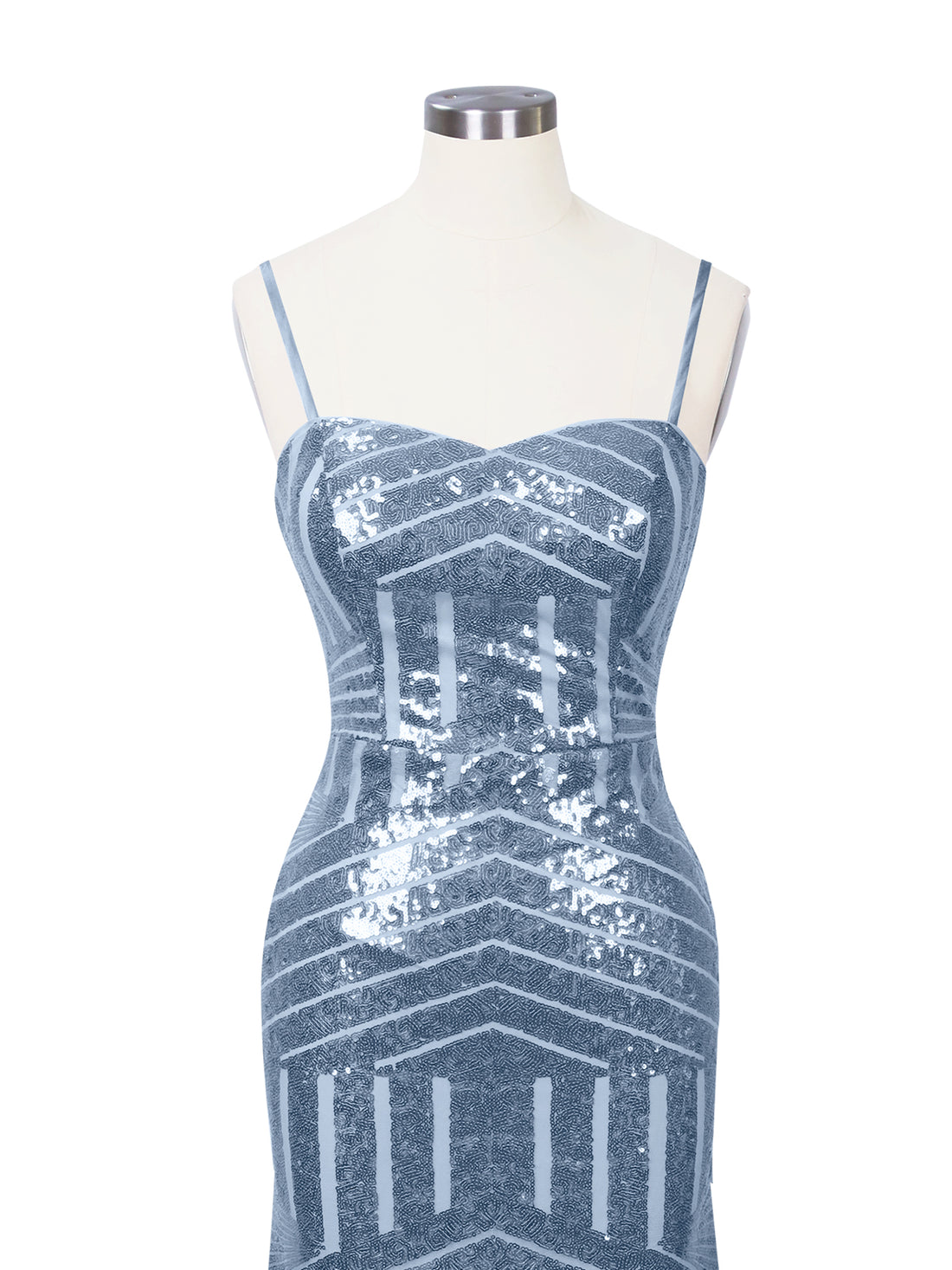 Geometric Sequin Prom Dress 