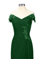 Off-Shoulder Chiffon Sheath Dress 