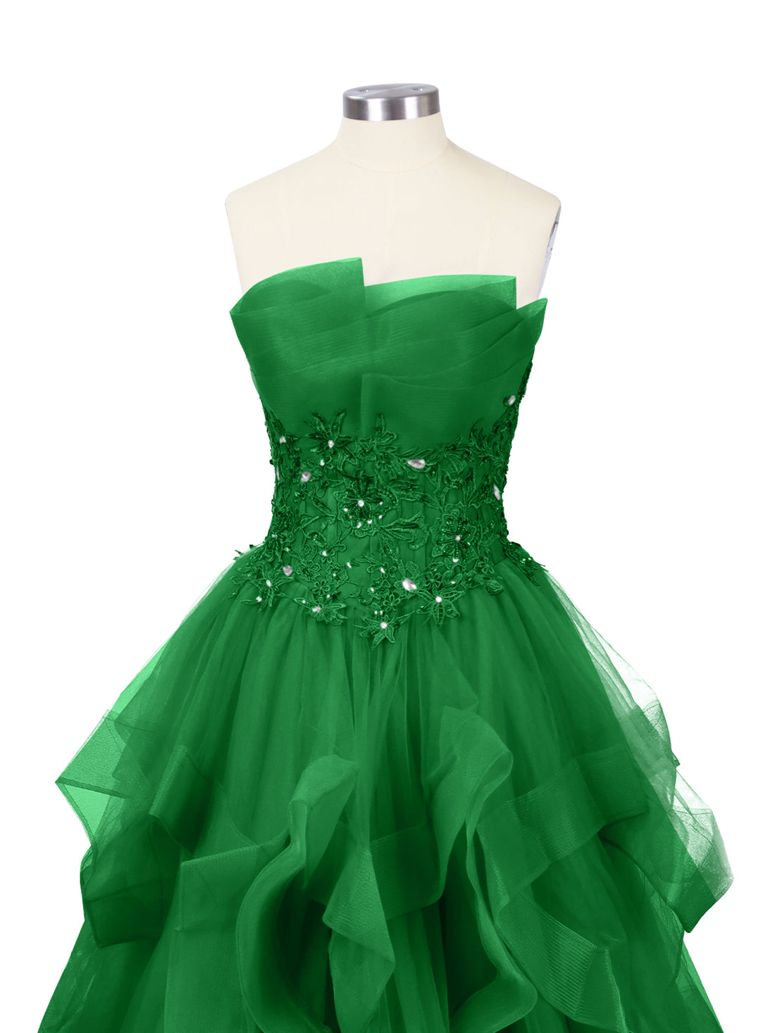 Tiered Strapless Prom Dress 
