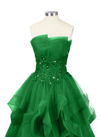 Tiered Strapless Prom Dress 