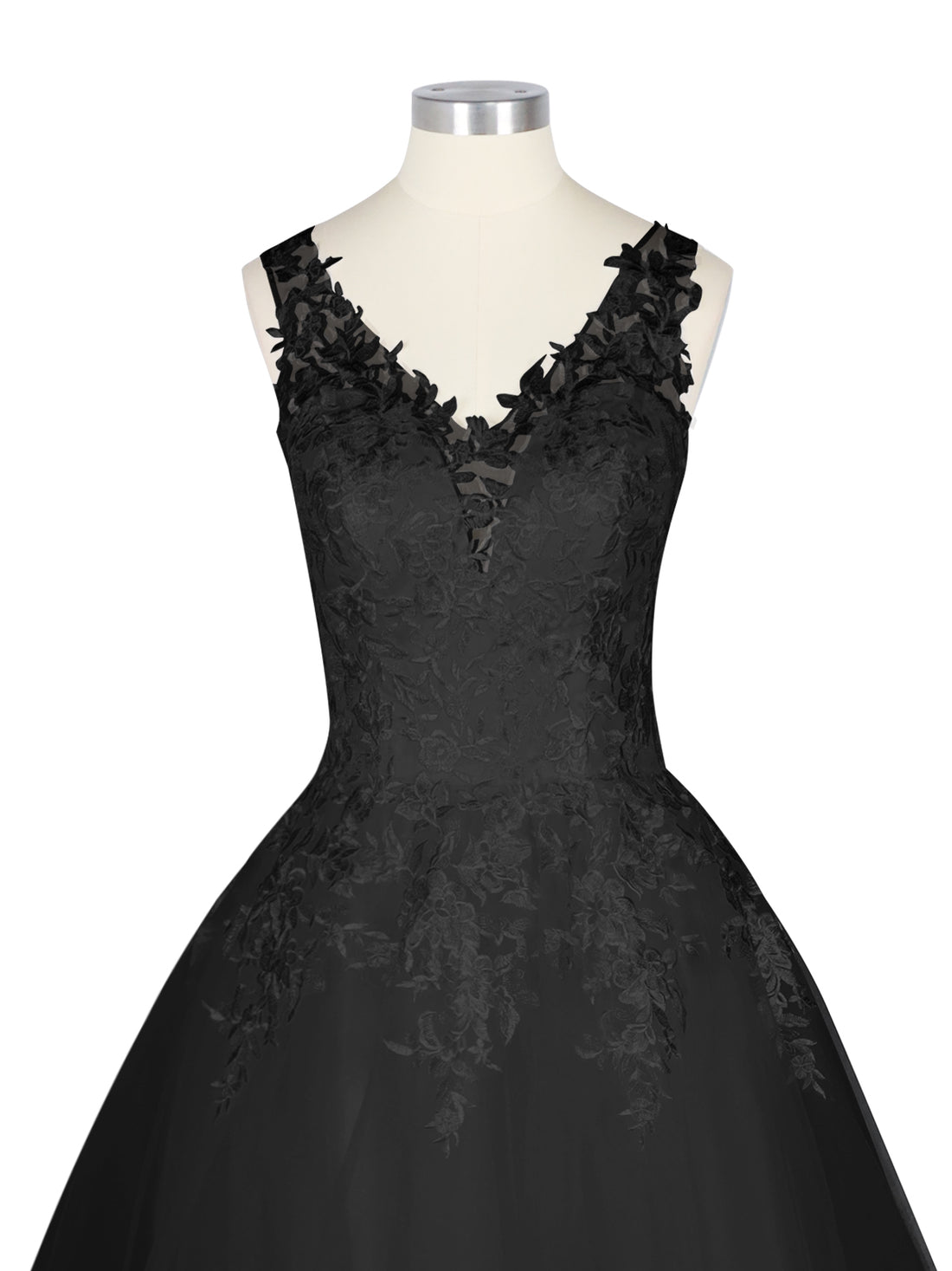 Wide Straps Applique Wedding Dress 