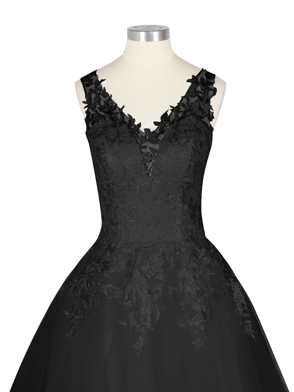 Wide Straps Applique Wedding Dress 
